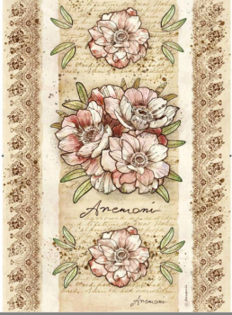 Ryžový papier na decoupage A3 / Flowers by Donatella Anemone