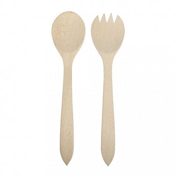 Wooden salad servers, 2-part, 24.5x5.5cm