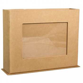 Krabice s rámečkem z papír maché /  19.5x5.5x15cm