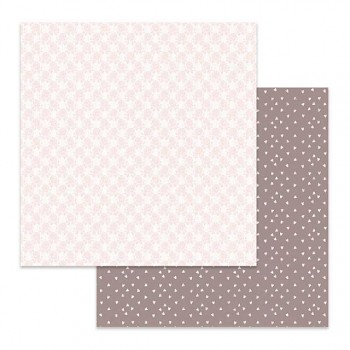 Scrapbooking paper / 12x12 / Texture white flowers on pink background