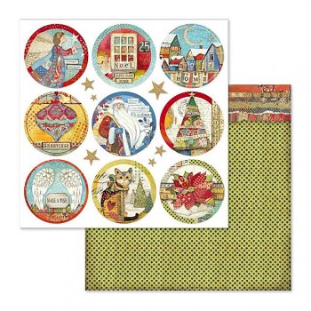 Scrapbooking paper / 12x12 / Christmas rounds