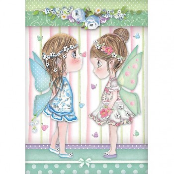 Rice decoupage paper A4 / Fairies with butterflies