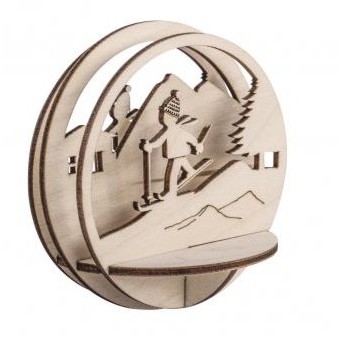 Wooden plugs Skier, 9.5cm