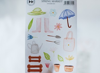 Papierové samolepky - Spring market