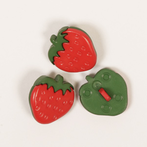 Button - strawberry / 1,8cm / 1pc