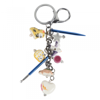 Ozdobný prívesok na kľúče KnitPro Passion s háčikom a mini ihlicou