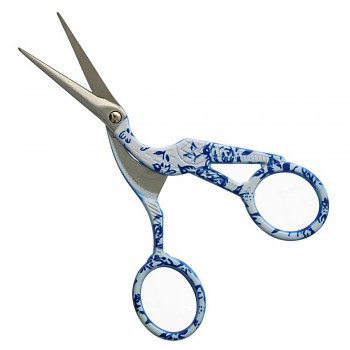 Embroidery scisscors stork 11.5cm / blue-white