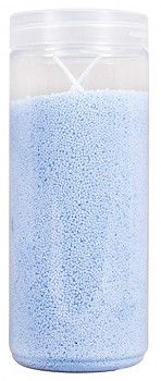 Sand cast candle with 2 wicks / 250g / light blue