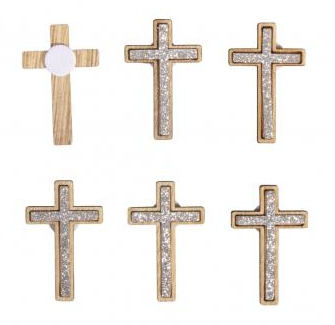 Drewniany ornament / Cross / 2,5x4cm / 12szt 