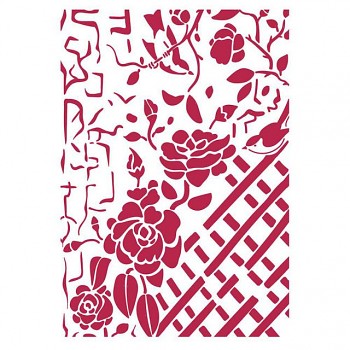 Stencil / A4 / Fence with Roses