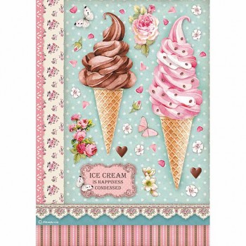 Rice decoupage paper A4 / Ice cream