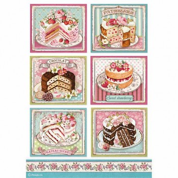 Rice decoupage paper A4 / Patisserie