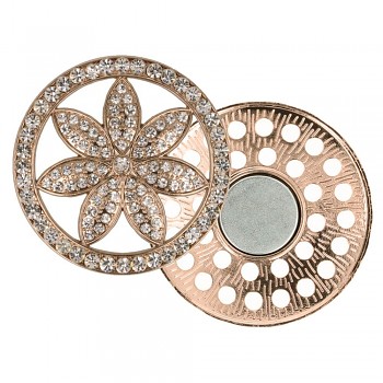 Decorative brooch megnetic flower 45mm - rose gold