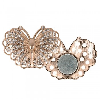 Decorative brooch megnetic butterfly 45mm- rose gold