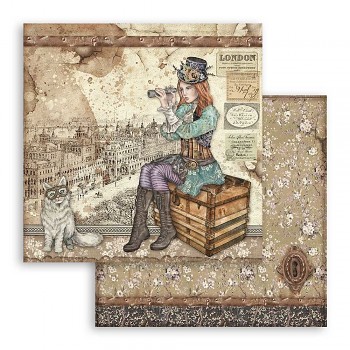 Scrapbooking paper / 12x12 / Lady Vagabond and Cat