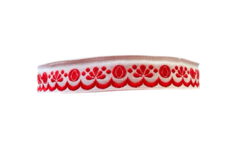 Stuha zoubková 20 mm / 1m / červená