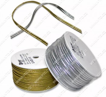 Metallic soutache braid 2 mm / 1m / gold