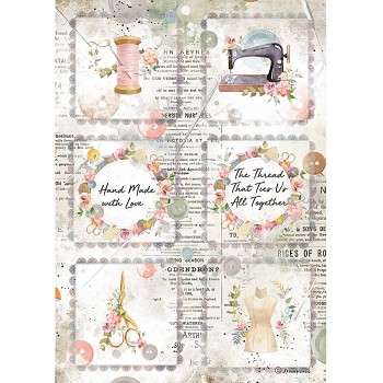 Ryžový papier na decoupage A4 / Romantic Threads Mini Cards