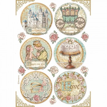 Rice decoupage paper A4 / Sleeping Beauty Rounds