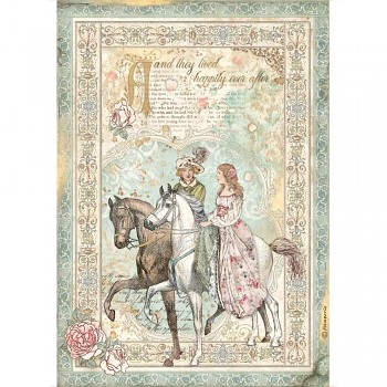Ryžový papier na decoupage A4 / Sleeping Beauty Prince on Horse