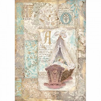 Papier ryżowy decoupage A4 / Sleeping Beauty Cradle