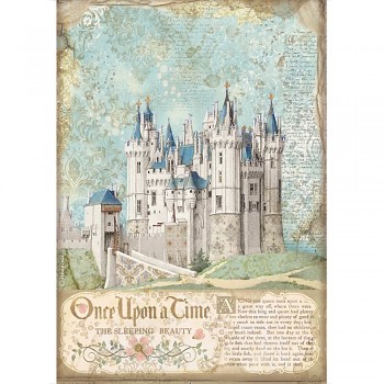 Rice decoupage paper A4 / Sleeping Beauty Castle