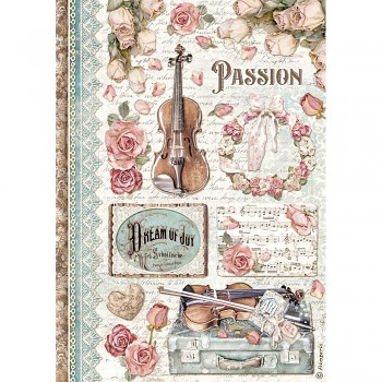 Rice decoupage paper A4 / Passion Music