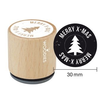 Dřevěné razítko / MERRY X-MAS / 3cm 