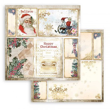 Scrapbookový papier / 12x12 / Romantic Christmas Cards Santa Claus