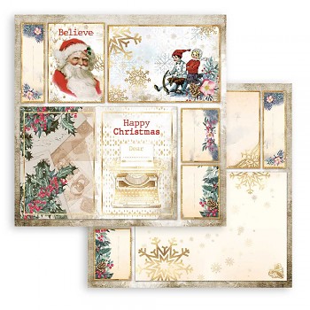 Scrapbooking paper / 12x12 / Romantic Christmas Cards Santa Claus