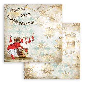 Scrapbooking paper / 12x12 / Romantic Christmas Socks