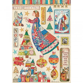 Reispapier A4 / Christmas Patchwork Elements