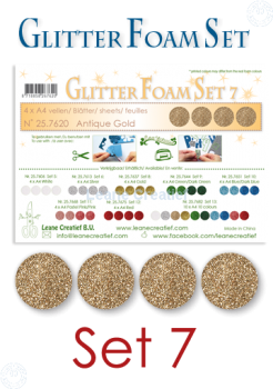 Sada Moosgummi 2mm A4 / Glitter Antique Gold / 4ks 