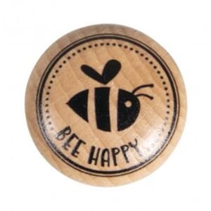 Wooden Stamp / Bee happy / 3cm