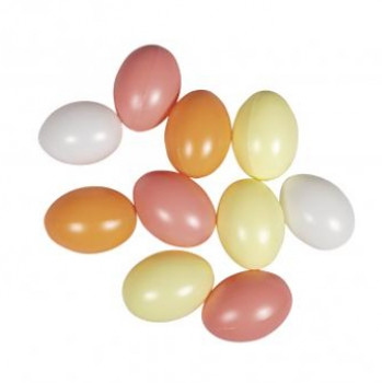 Plastic eggs 6cm / 10pcs / apricot