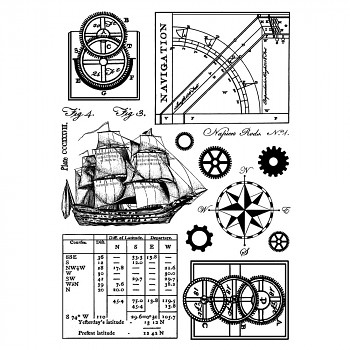 Crafty Individuals Ship and Navigation Elements Unmounted Rubber Stamps