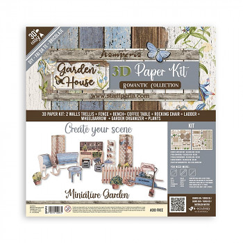 3D Paper Kit 12x12 Inch Romantic Garden House