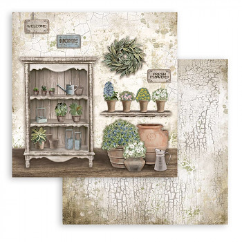 Romantic Garden House Cupboard / Dwustronny papier do scrapbookingu / 12x12 