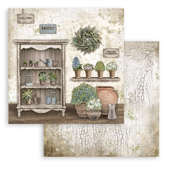 Scrapbookingpapier / 12x12 / Romantic Garden House Cupboard