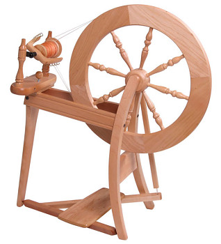 Traditional Spinning Wheel Double Drive Natural