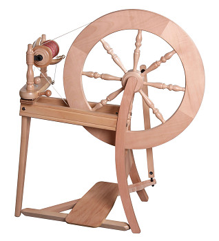 Traditional Spinning Wheel Single Drive Natural