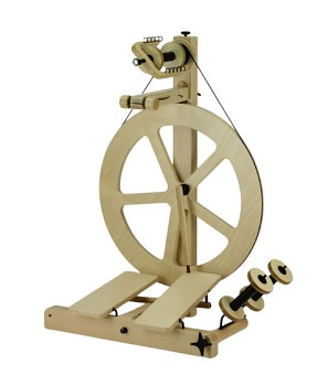Spinning Wheel S10 Concept, Scotch Tension, double treadle, slider flyer, 5 spoke wheel