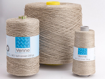 100% BIO len Nel 16/2 / 100g - 490m / Natural