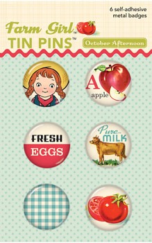 Farm Girl - Tin Pins / buttons