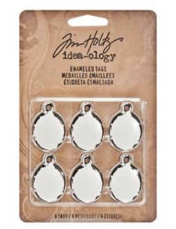 Tim Holtz / kovové ozdoby - Enameled Tags / 6 ks