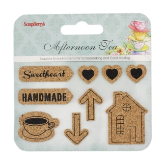 Set of cork stickers / Afternoon Tea 2