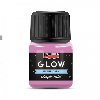 Pentart acrylic paint glow in the dark 30ml / pink