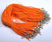 Organza necklace + waxed cord / orange
